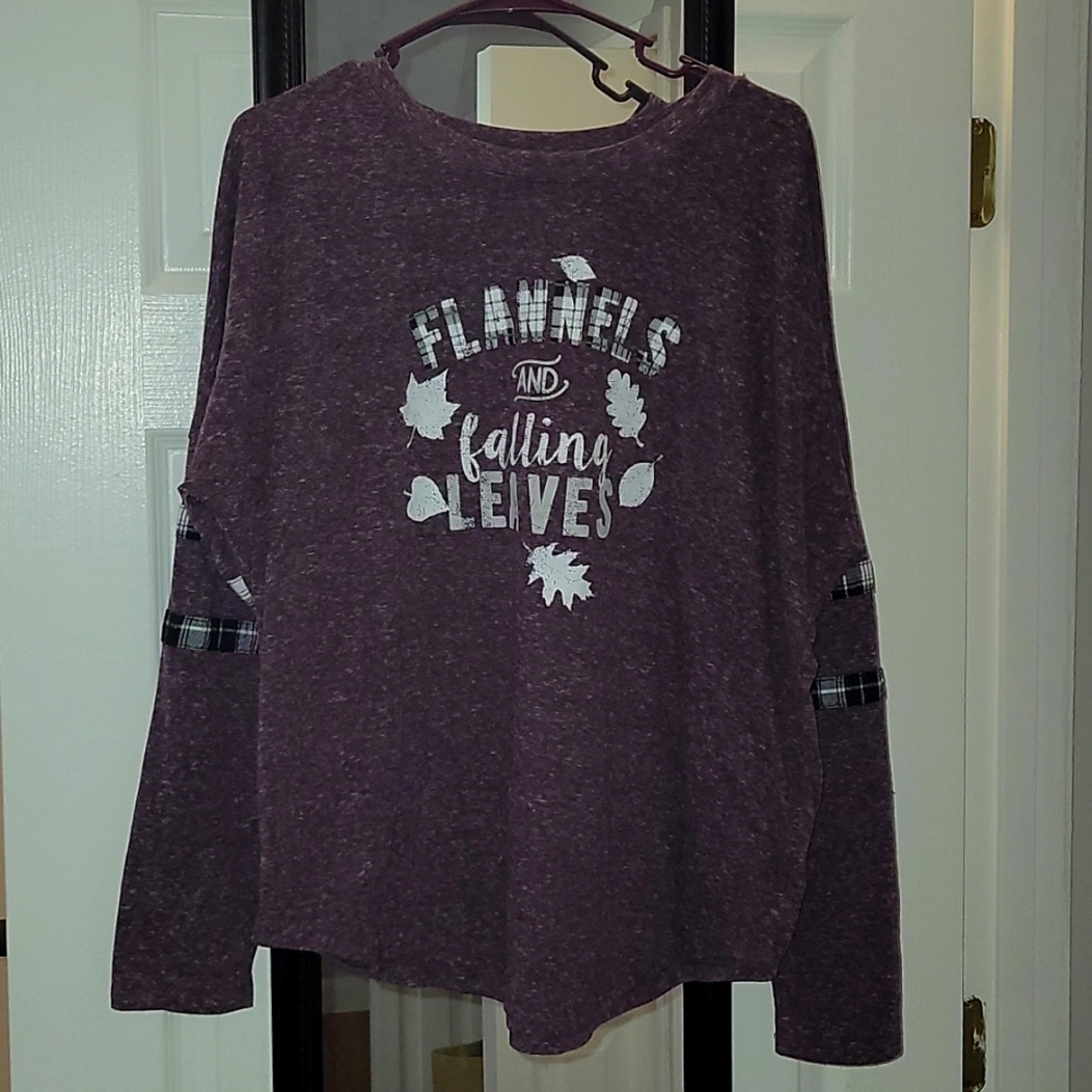 Purple Long sleeve fall shirt